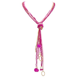BOCAR Long Seed Beaded Multi Strand Necklace,10 Multiple Statement Long Bib Necklace with Tie Knot for Women Jewelry (N0102)