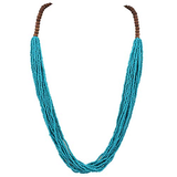 Bocar Long Multi Strand Handmade Beaded Statement Necklace with Gift Box, White, 40 inches, Women