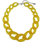 Bocar Statement Chunky Fashion Acrylic Beads Choker Cube Link Chain Necklace for Women Gifts(10510)