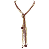 BOCAR Long Seed Beaded Multi Strand Necklace,10 Multiple Statement Long Bib Necklace with Tie Knot for Women Jewelry (N0102)