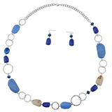 Bocar Fashion Long Chunky Crystal Beads Necklace and Earrings Set for Women Gift（NK_10076）
