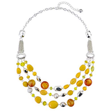 Bocar New Multi Layer Beads Statement Gold Chain Necklace for Women 0009