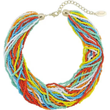 Bocar Multiple Strand Handmade Beaded 16" Statement Collar Necklace for Women 10402
