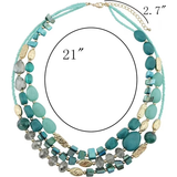 Bocar Multi Layer Shell Beaded Statement Necklace for Women Jewelry(N0001)