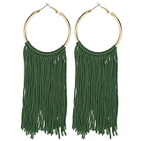 Bocar Boho Tassels Earring for Women Bohemian Hoop Drop Western Earrings Dangle Country Summer Beach Long Tassels Earrings for Women(ER1083)