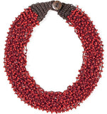 wanrun 2 Layer Statement Pendant Necklace Strand Beaded 22.5" Necklace for Women (NK-10538)