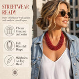 wanrun 2 Layer Statement Pendant Necklace Strand Beaded 22.5" Necklace for Women (NK-10538)