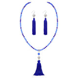 Bocar Long Beaded Strand Necklace with Tassel for Women Fashion Jewelry White, 33 inches(BN_0023)