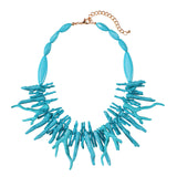 Free-Spirited Acrylic Coral & Bead Necklace - Adjustable Bohemian Vacation Jewelry for Women