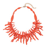 Free-Spirited Acrylic Coral & Bead Necklace - Adjustable Bohemian Vacation Jewelry for Women