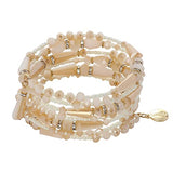 BOCAR Boho Multilayer Beaded Bracelets for Women Bohemian Stretch Layered Bead Bracelets Charm Bangle Handmade Jewelry（BR-1209）