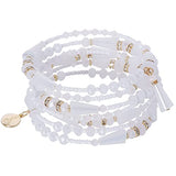 BOCAR Boho Multilayer Beaded Bracelets for Women Bohemian Stretch Layered Bead Bracelets Charm Bangle Handmade Jewelry（BR-1209）