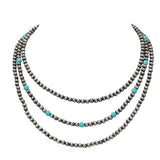 Bocar 3 pcs Beads Collar Necklace Set Turquoise Jewelry for Women Gift