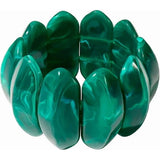 Bocar Chunky Resin Stretch Bracelets Wide Stretchable Bangle Irregular Geometric Wristband for Women Prom Holiday Jewelry Gift