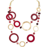 Bocar Layered Collar Necklace Statement Circle 2 Strand Chain Jewelry Necklaces Trendy for Women Gift