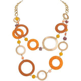 Bocar Layered Collar Necklace Statement Circle 2 Strand Chain Jewelry Necklaces Trendy for Women Gift