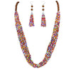 Bocar Long Multi Strand Handmade Beaded Statement Necklace with Gift Box, White, 40 inches, Women