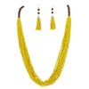Bocar Long Multi Strand Handmade Beaded Statement Necklace with Gift Box, White, 40 inches, Women