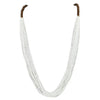 Bocar Long Multi Strand Handmade Beaded Statement Necklace with Gift Box, White, 40 inches, Women