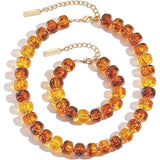 Chunky Beaded Necklace and Bracelet Set for Women Colorful Large Bead Necklaces Statement Beads Y2k Choker Necklace for Gift Jewelry