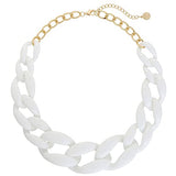 BOCAR Statement Chunky Acrylic Chain Link Choker Necklace Fashion Women Collar Necklaces Acrylic Resin Chain Necklace(N0097)
