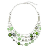 Bocar Newest Multi Layer Chain Crystal Colored Glaze Statement Women Strand Necklace(NK_10061)