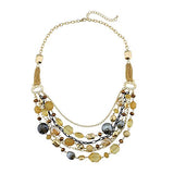 Bocar Newest Multi Layer Chain Crystal Colored Glaze Statement Women Strand Necklace(NK_10061)