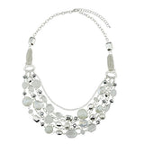 Bocar Newest Multi Layer Chain Crystal Colored Glaze Statement Women Strand Necklace(NK_10061)