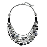 Bocar Newest Multi Layer Chain Crystal Colored Glaze Statement Women Strand Necklace(NK_10061)