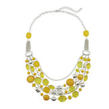 Bocar Newest Multi Layer Chain Crystal Colored Glaze Statement Women Strand Necklace(NK_10061)