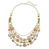 Bocar Newest Multi Layer Chain Crystal Colored Glaze Statement Women Strand Necklace(NK_10061)
