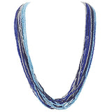 Bocar Long Multiple Strand Handmade Beaded Statement 33" Necklace for Women (NK_10235)