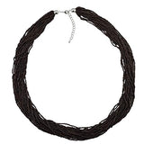 Bocar Long Multiple Strand Handmade Beaded Statement 33" Necklace for Women (NK_10235)