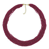 Bocar Long Multiple Strand Handmade Beaded Statement 33" Necklace for Women (NK_10235)