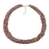 Bocar Long Multiple Strand Handmade Beaded Statement 33" Necklace for Women (NK_10235)