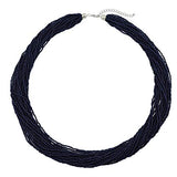 Bocar Long Multiple Strand Handmade Beaded Statement 33" Necklace for Women (NK_10235)