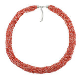 Bocar Long Multiple Strand Handmade Beaded Statement 33" Necklace for Women (NK_10235)