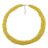 Bocar Long Multiple Strand Handmade Beaded Statement 33" Necklace for Women (NK_10235)