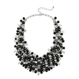 Bocar Fashion Crystal Chunky Collar Statement Jewelry Set, with Earrings, for Women, Green, 19 inches (NK-10260)