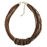 Bocar Chunky Statement Colorful Seed Beads Women Choker Collar Necklace(NK_10314)