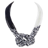 Bocar Multi Layer Seed Beads Chunky Bib Statement Cluster Collar Necklace for Women Gift, 19inch (NK_10316)