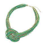 Bocar Multi Layer Seed Beads Chunky Bib Statement Cluster Collar Necklace for Women Gift, 19inch (NK_10316)