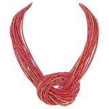 Bocar Multi Layer Seed Beads Chunky Bib Statement Cluster Collar Necklace for Women Gift, 19inch (NK_10316)