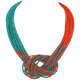 Bocar Multi Layer Seed Beads Chunky Bib Statement Cluster Collar Necklace for Women Gift, 19inch (NK_10316)