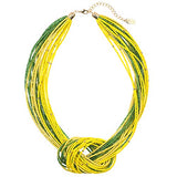 Bocar Multi Layer Seed Beads Chunky Bib Statement Cluster Collar Necklace for Women Gift, 19inch (NK_10316)