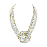 Bocar Multi Layer Seed Beads Chunky Bib Statement Cluster Collar Necklace for Women Gift, 19inch (NK_10316)