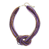 Bocar Multi Layer Seed Beads Chunky Bib Statement Cluster Collar Necklace for Women Gift, 19inch (NK_10316)
