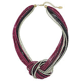 Bocar Multi Layer Seed Beads Chunky Bib Statement Cluster Collar Necklace for Women Gift, 19inch (NK_10316)