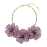 Bocar Statement Flower Necklace Handmade Bib Collar Jewelry Set for Women（NK_10454）