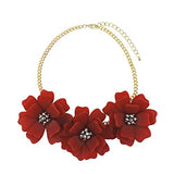 Bocar Statement Flower Necklace Handmade Bib Collar Jewelry Set for Women（NK_10454）